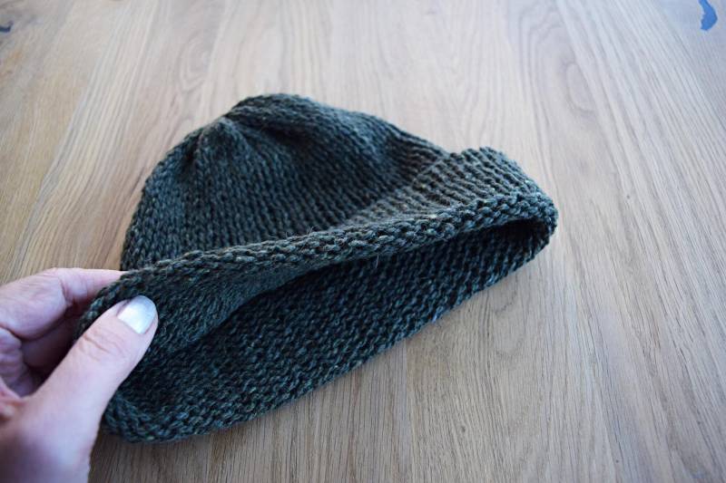 Alpaca Hat Men Man Winter Docker Wool Fisherman Beanie Fisherman Wool Moss Green Knit Man von IrinasSTRICKMODE