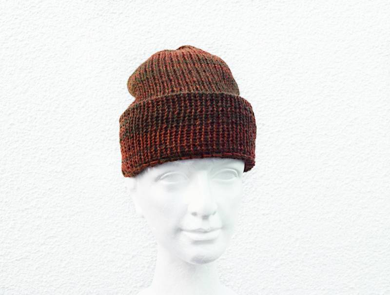 Big Head Alpaca Beanie Oversized Winter Hat For Men With Big Heads Knit Wool von IrinasSTRICKMODE