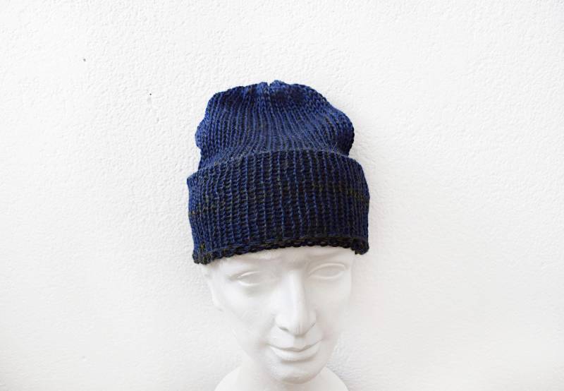 Big Head Brim Beanie Alpaca Men Hat For Extra Large Knit Cuffed Xl von IrinasSTRICKMODE