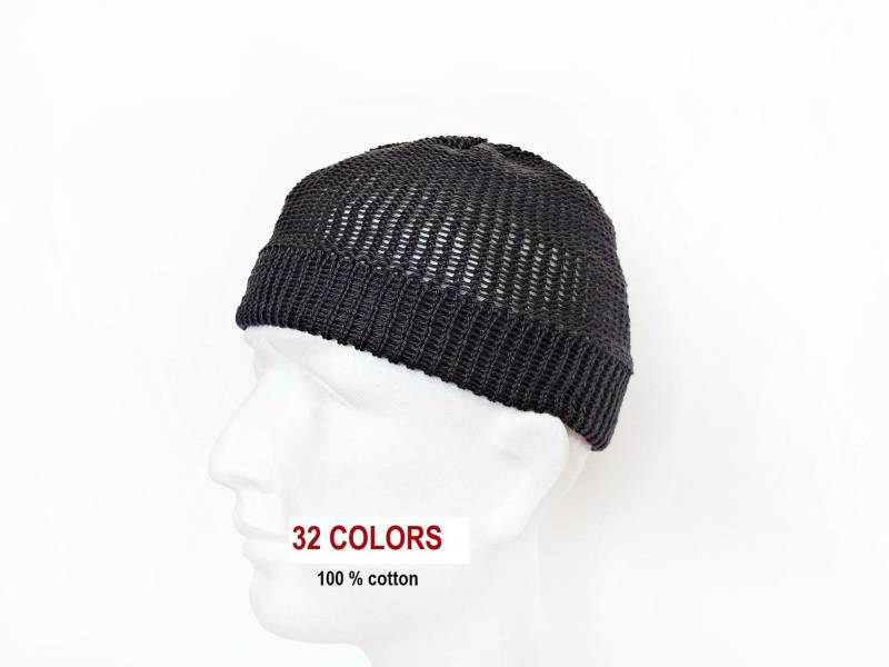 Brimless Hat Fisherman Cap Docker Beanie Summer Skull Skully Cotton For Men von IrinasSTRICKMODE