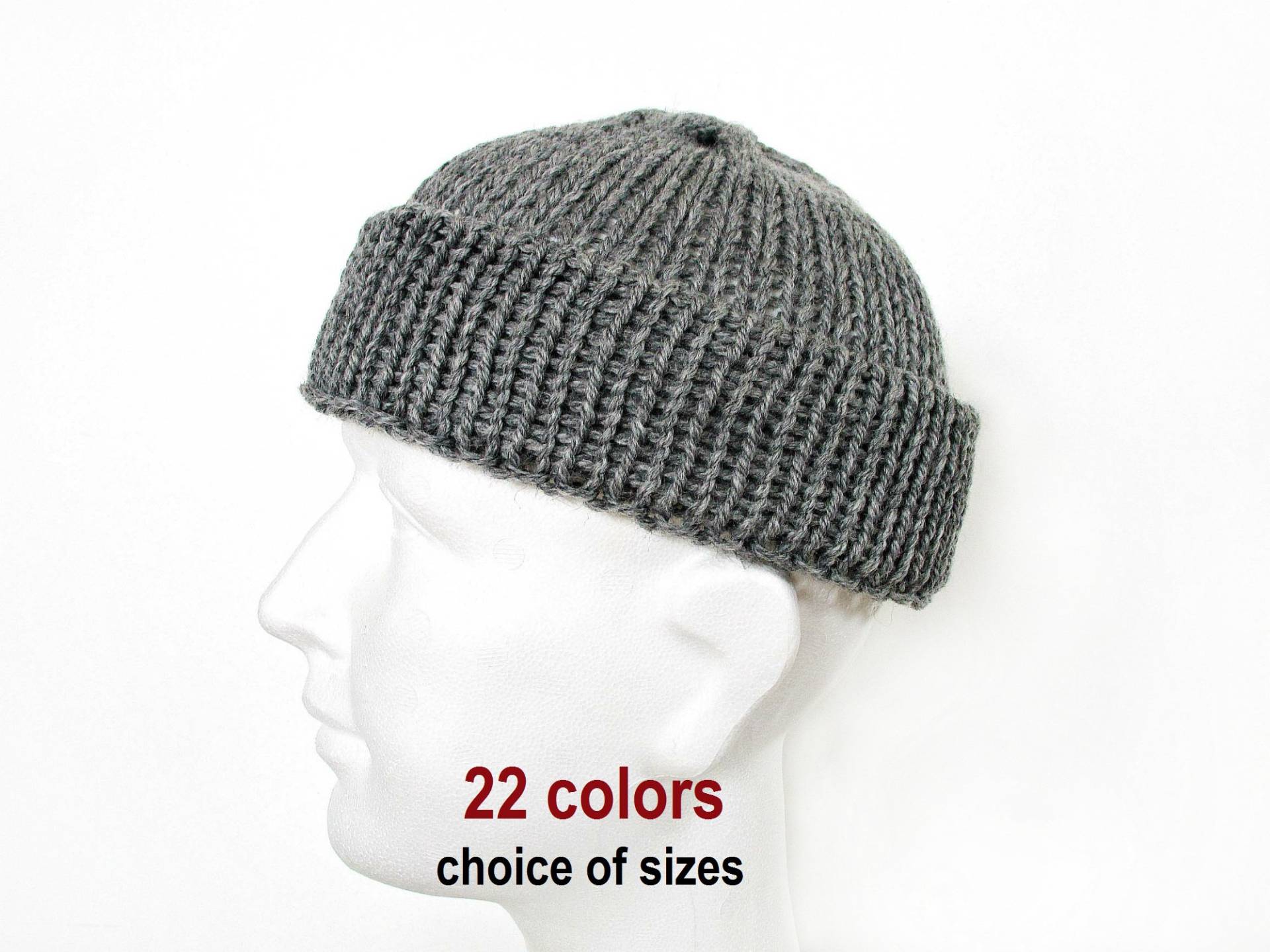 Beanie Hat For Men, Fisherman Beanie, Docker Beanie, Trawler Docker Hat, Beanie Big Head, Big Head von IrinasSTRICKMODE