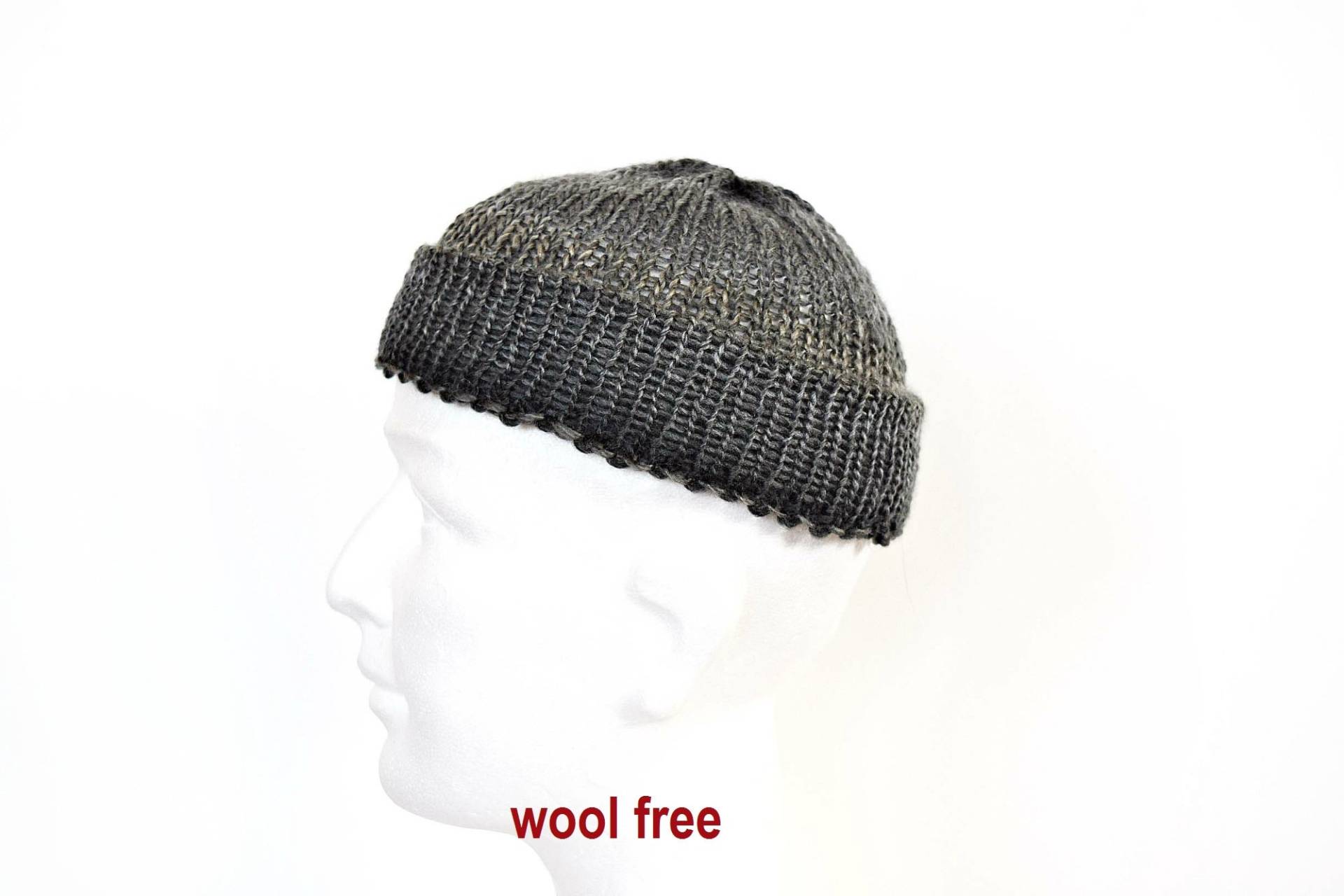 Knit Fisherman Hat, Mens Short Beanie, Mens Winter Beanie, Beanie Hat For Men, Trawler Beanie, Big Head Beanie von IrinasSTRICKMODE