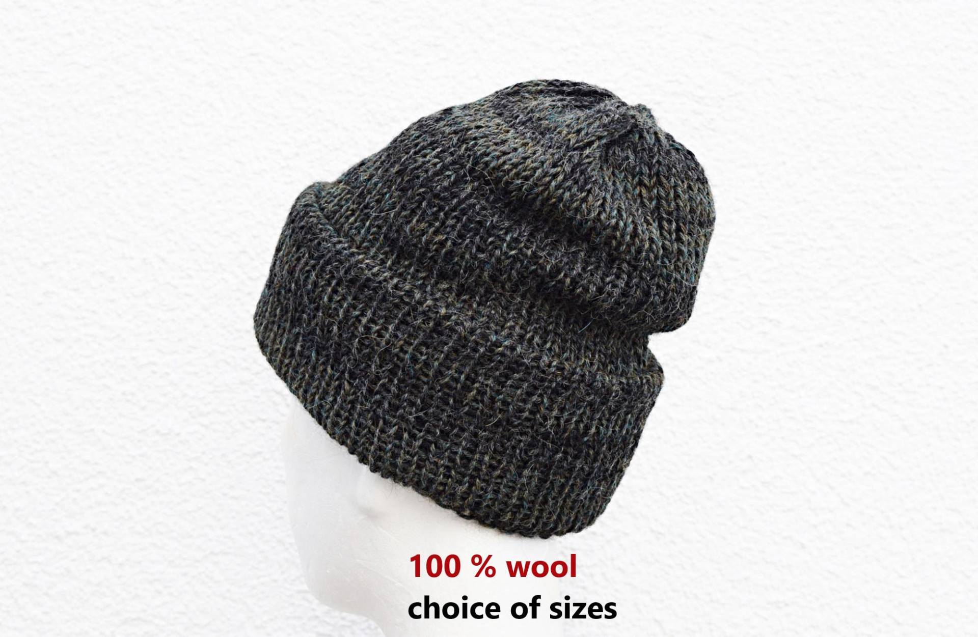 Knit Winter Hat For Big Head Wool Mens Beanie Extra Large Men Big Size von IrinasSTRICKMODE