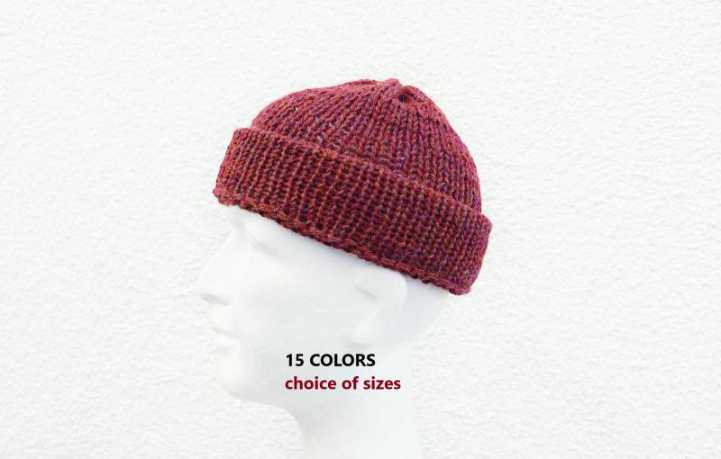 Mens Fisherman Warm Winter Beanie Hat Wool Handmade Alpaca Wool For Men von IrinasSTRICKMODE