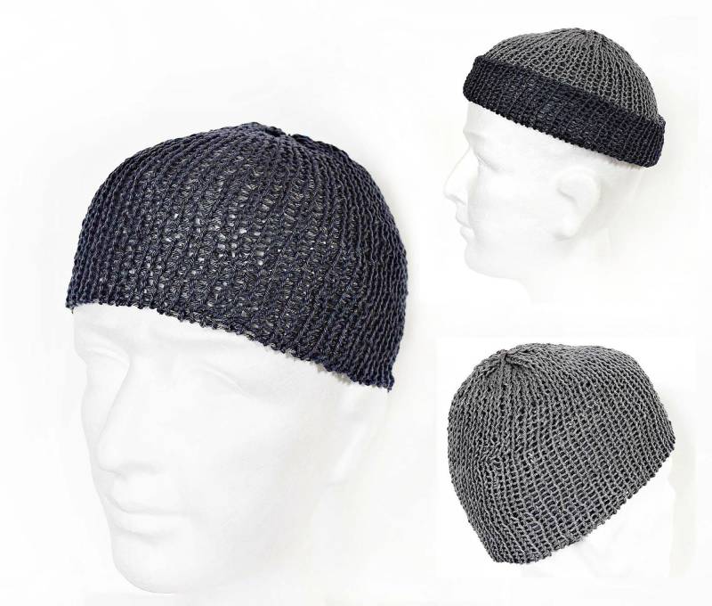 Skull Cap Beanie Knit Cotton Skull For Men Summer Man Reversible von IrinasSTRICKMODE