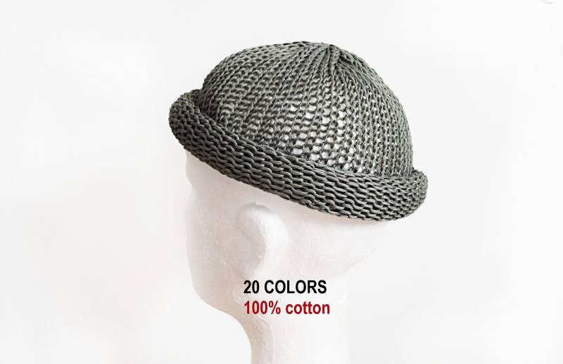 Roll Up Beanie Cotton Dock Hat Rolled Roll Fisherman Watch Cap Docker Hats Brimless von IrinasSTRICKMODE