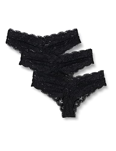 Iris & Lilly Damen Freche Brazilian-Unterwäsche Spitze, 3er-Pack, Schwarz, 42 von Iris & Lilly