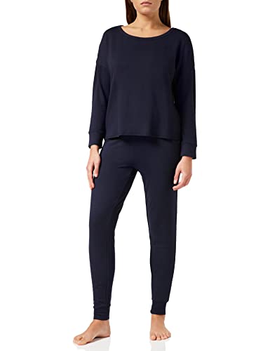 Iris & Lilly Damen Leichtes Loungewear-Set, Sweatshirt und Jogginghose, Blau, 40 von Iris & Lilly