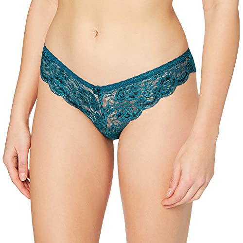 Iris & Lilly Damen Brazilian-Unterwäsche Spitze, 2er-Pack, Staubrosé/Tiefblau, 38 von Iris & Lilly