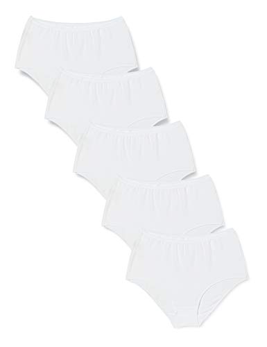 Iris & Lilly Damen Unterwäsche Baumwolle hochtailliert, 5er-Pack, Weiß, 46 von Iris & Lilly