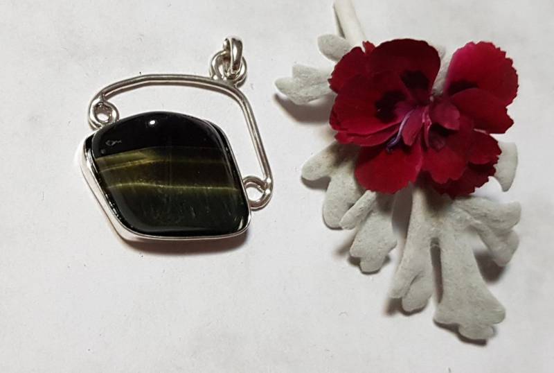 Anhänger, Silber, Tigerauge von IrisGeschenke
