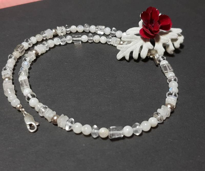 Bergkristall, Mondstein, Silber von IrisGeschenke