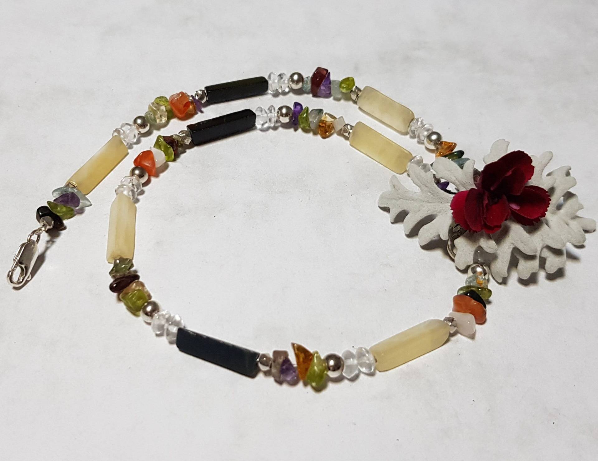 Edelsteinkette Mix, Silber von IrisGeschenke