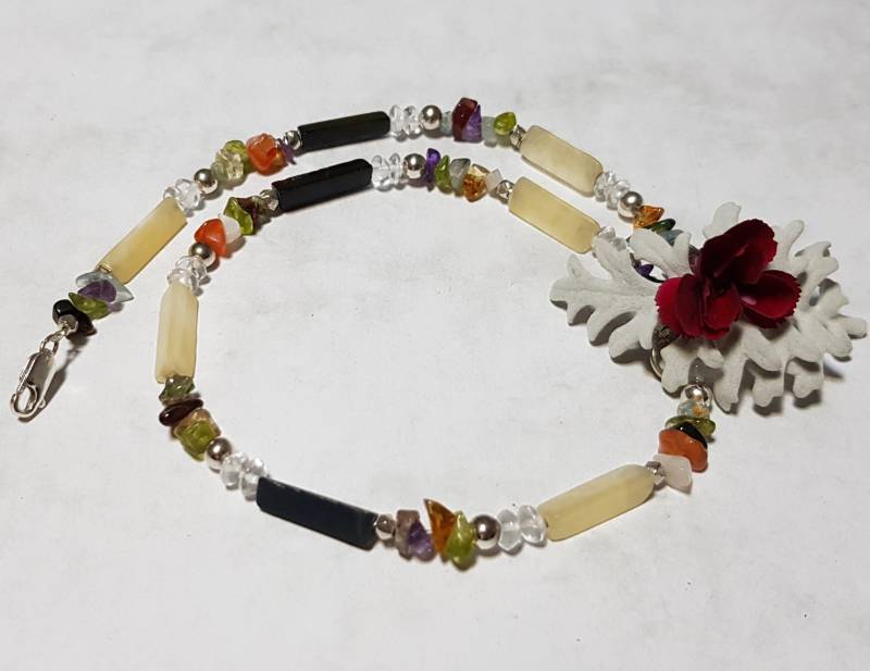 Edelsteinkette Mix, Silber von IrisGeschenke