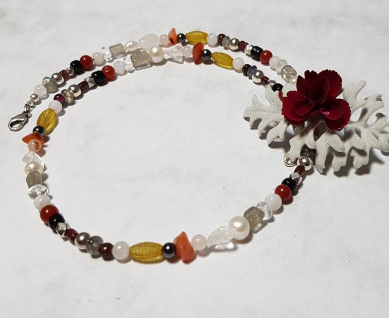 Edelsteinkette Mix, Silber von IrisGeschenke