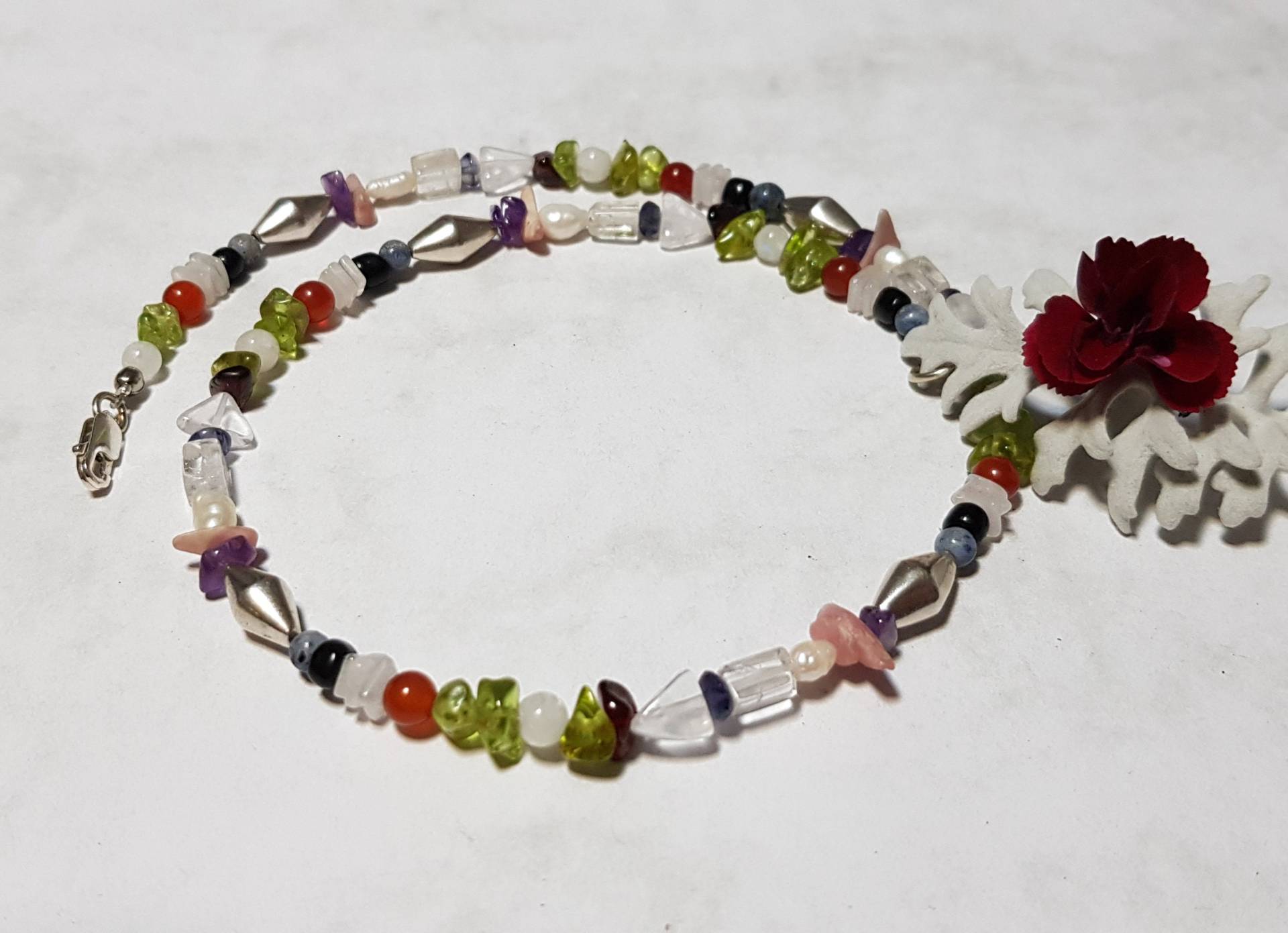 Edelsteinkette Mix, Silber von IrisGeschenke