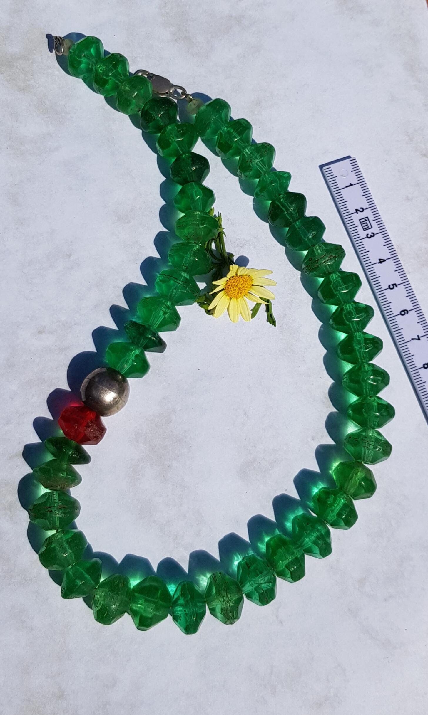 Grün - Vintage - Glasperlenkette - Ethno von IrisGeschenke