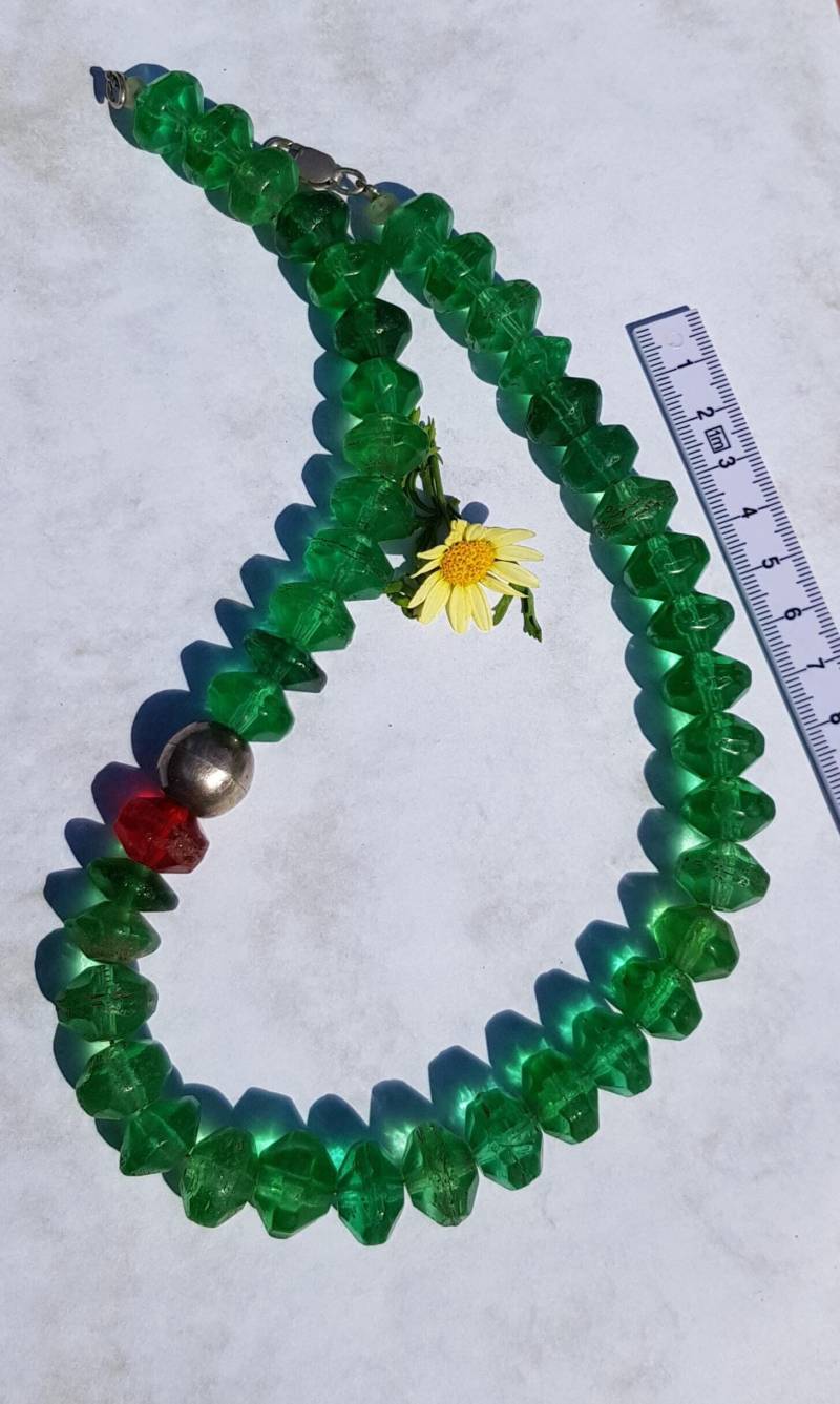 Grün - Vintage - Glasperlenkette - Ethno von IrisGeschenke