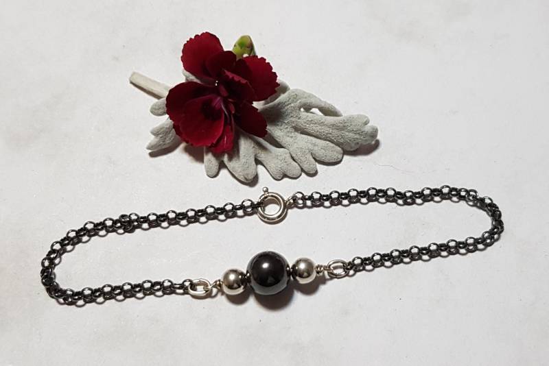 Hämatit Silber-Armkette von IrisGeschenke