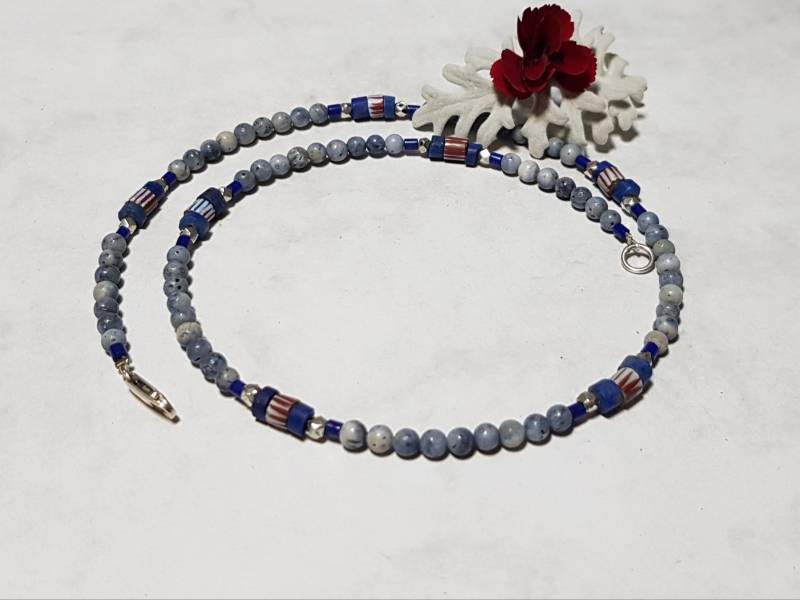 Koralle, Lapislazuli, Silber von IrisGeschenke