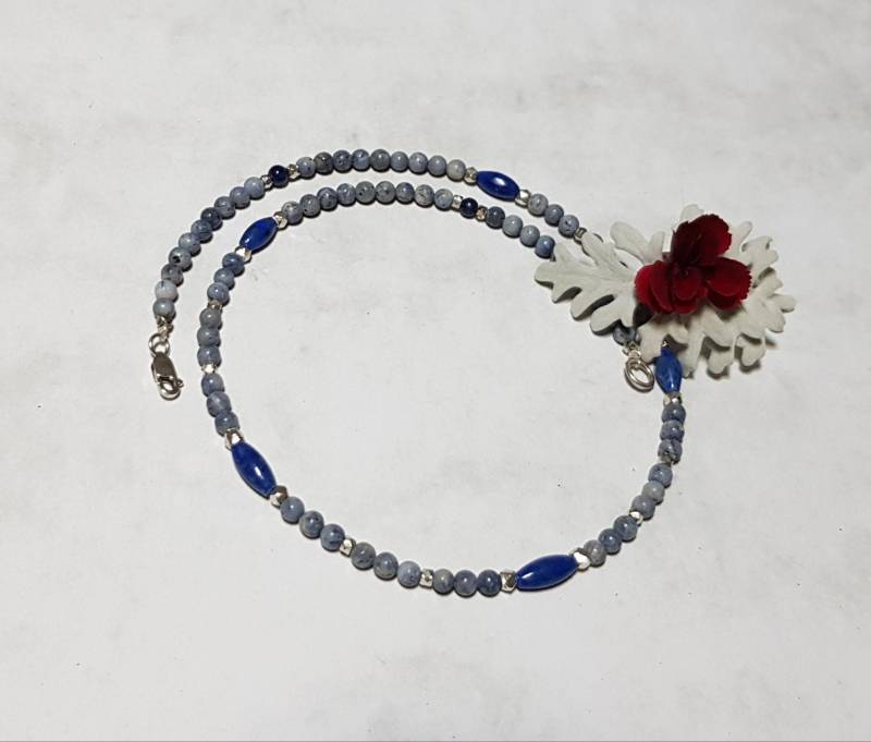 Schaumkoralle Blau, Lapislazuli, Silber von IrisGeschenke