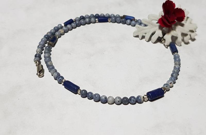 Schaumkoralle Blau, Lapislazuli, Silber von IrisGeschenke
