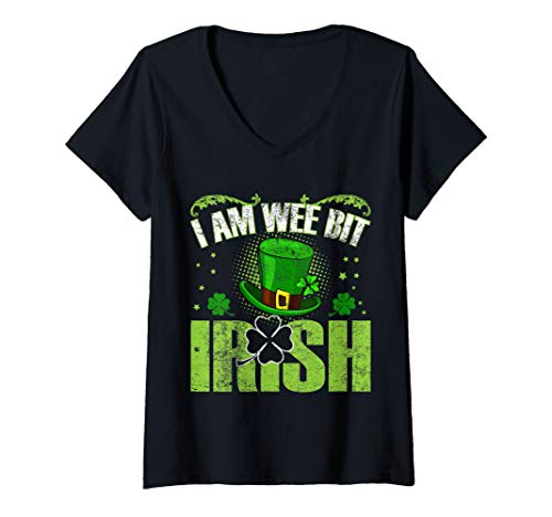 Damen Ich bin ein bisschen irisch T-Shirt mit V-Ausschnitt Damen Ich bin ein bisschen irisch T-Shirt mit V-Ausschnitt von Irische Hemden zum St. Patrick's Day