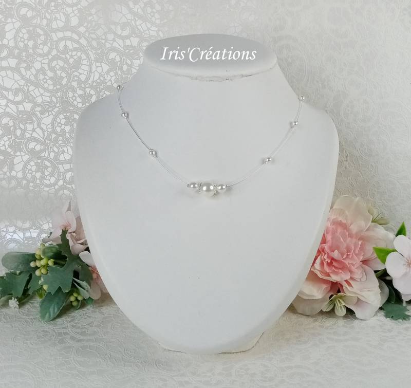 Halskette Hochzeit Délia Perlen Renaissance Weiß Oder Elfenbein von IriscreationsBijoux