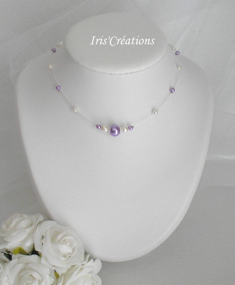 Halskette Kind Hochzeit Sissi Weiß Und Parma von IriscreationsBijoux