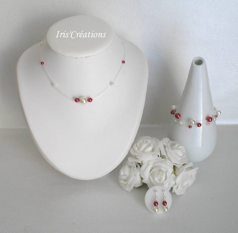 Schmuck Hochzeit Délia Elfenbein Und 3-Zimmer-Silber von IriscreationsBijoux