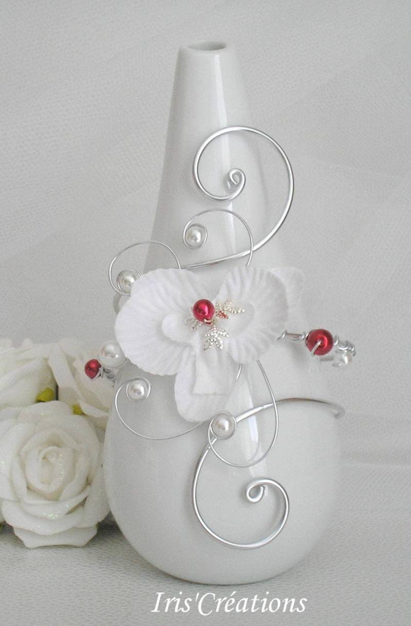 Victoria Hochzeit Armband Weiß Rot Und Swarovski Strass von IriscreationsBijoux