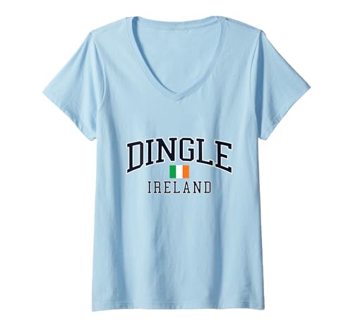 Damen Dingle Irland T-Shirt mit V-Ausschnitt Damen Dingle Irland T-Shirt mit V-Ausschnitt von Irish County Town Designs