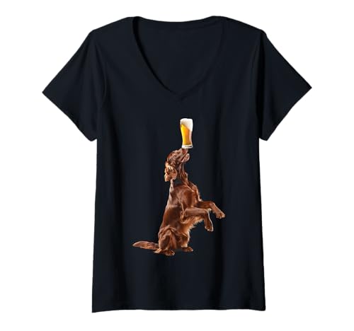 Damen Bier Irish Setter T-Shirt mit V-Ausschnitt Damen Bier Irish Setter T-Shirt mit V-Ausschnitt von Irish Setter Design