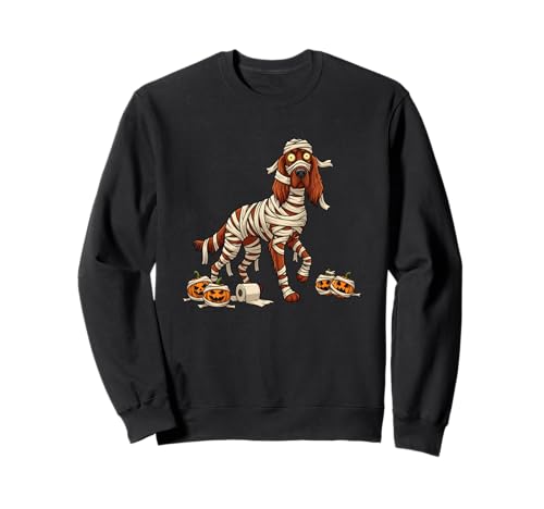 Lustiger irischer Setter Mumie Kürbis Halloween Kinder Herren Damen Sweatshirt von Irish Setter Lover Cute Halloween Outfits Boy Girl