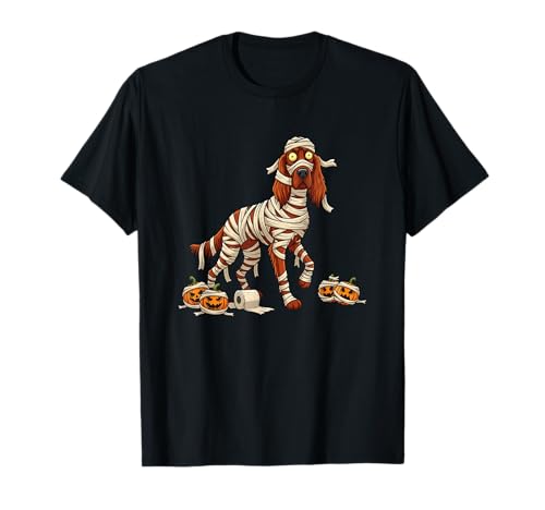 Lustiger irischer Setter Mumie Kürbis Halloween Kinder Herren Damen T-Shirt von Irish Setter Lover Cute Halloween Outfits Boy Girl
