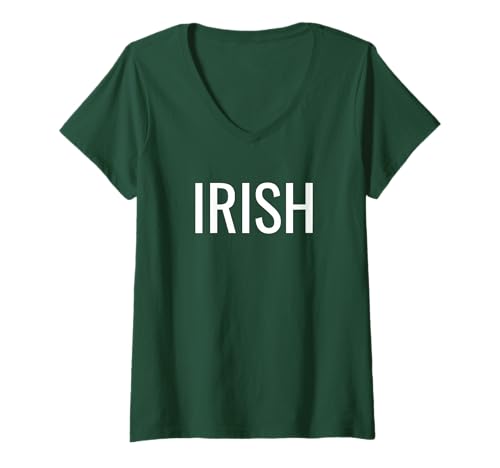 Damen Green Irish Ireland T-Shirt mit V-Ausschnitt Damen Green Irish Ireland T-Shirt mit V-Ausschnitt von Irish