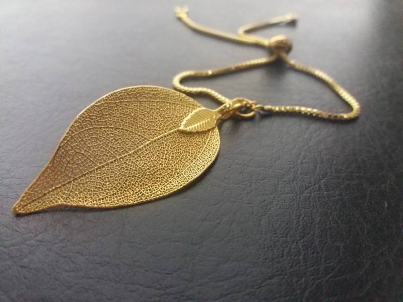 Blatt Armband Gold Gold Leaf Schmuck 18K Getaucht Naturschmuck Echter von IrishMermaidJewelry
