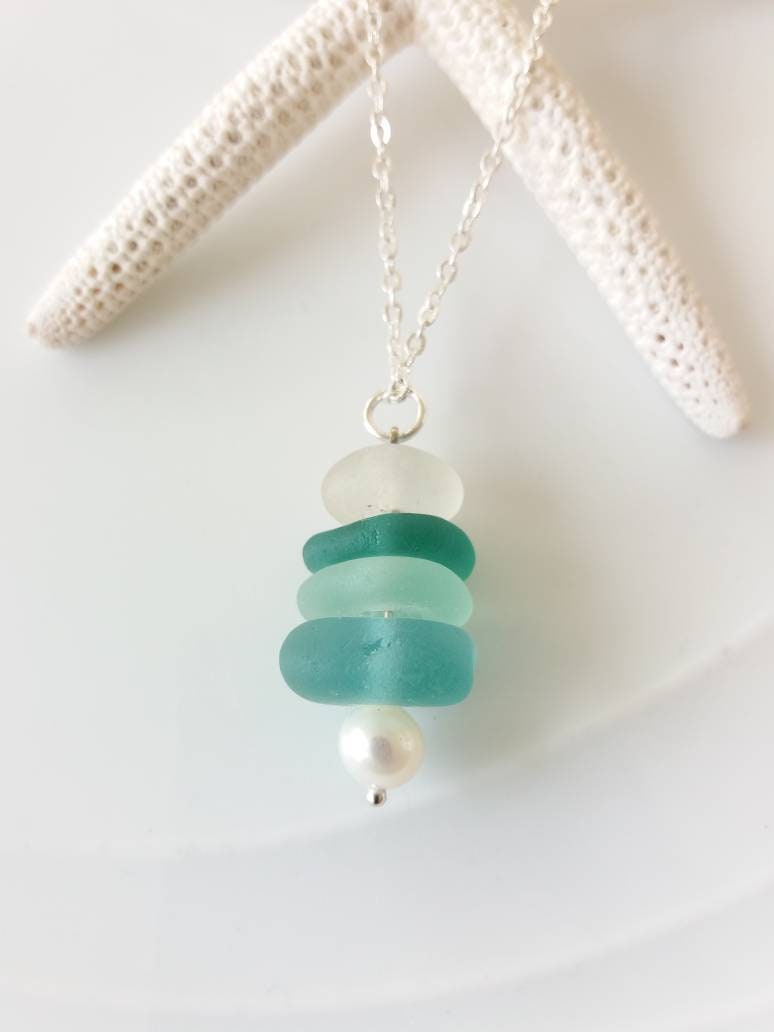 Echte Seeglas Halskette Blaue Strand Glas Schmuckseerglas Schmuck Boho von IrishMermaidJewelry