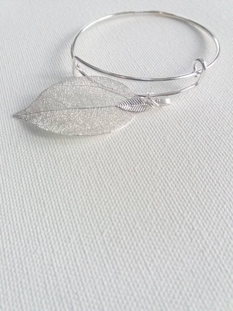 Echtes Blatt Armband Silber Echtes Armreif Getaucht Blätter Naturschmuck Waldschmuck Hochzeit Schmuck Für Sie von IrishMermaidJewelry