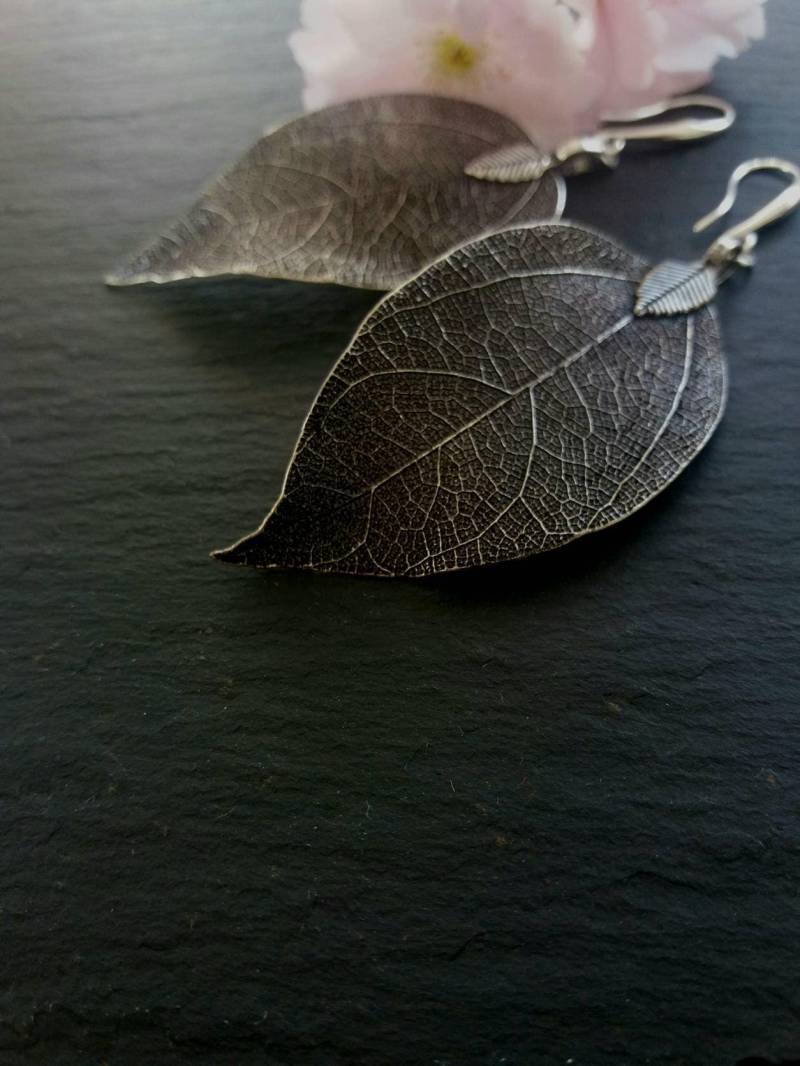 Echtes Blatt Ohrringe, Silber Getauchte Schmuck von IrishMermaidJewelry