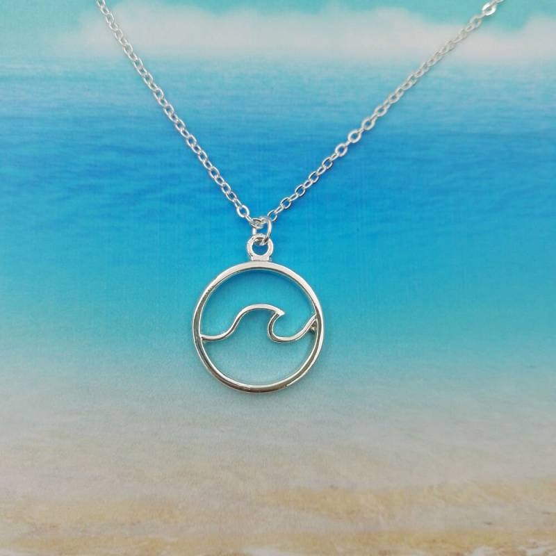 Silberne Wellen Halskette Strand Ozean Schmuck Welle Hochzeit Brautjungfern von IrishMermaidJewelry