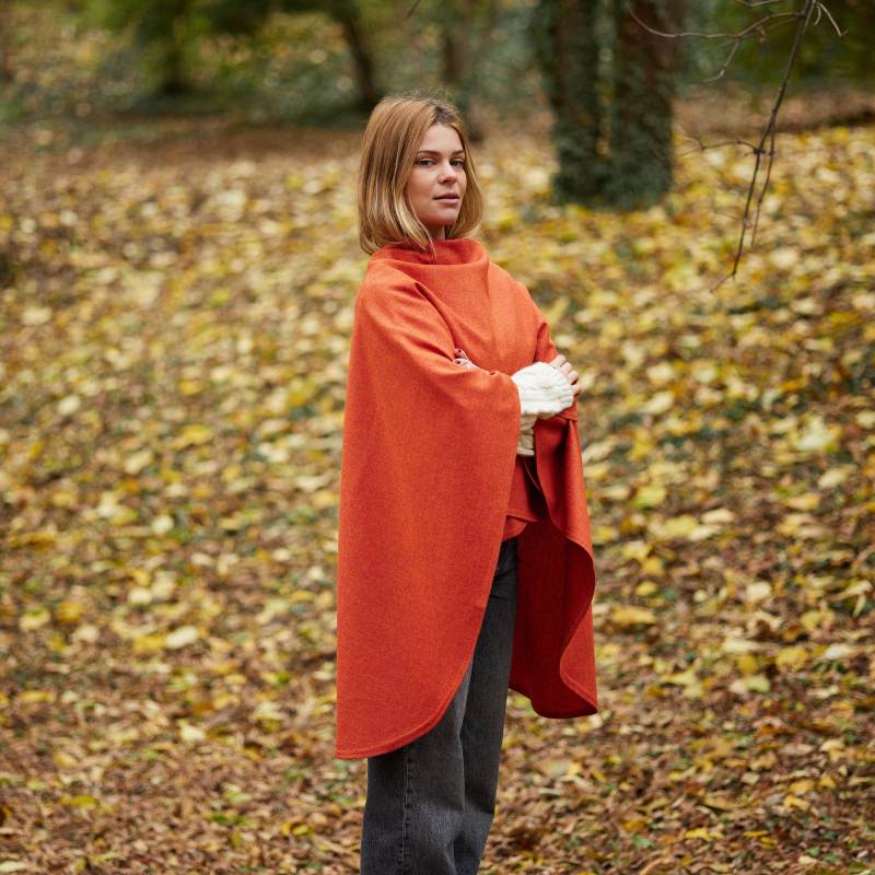 Irish Donegal Tweed Wrap/Schal - Nektarine Fischgrät Handgefertigt Einheitsgröße von IrishTweedStore