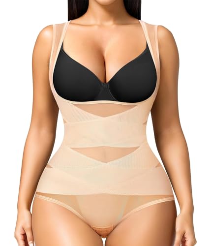 Irisnaya Body Shaper für Frauen Bauchkontrolle Shapewear Bodysuit Nahtlos Faja Kolumbianische Butt Lifter Taille Trainer Girdles, Beige, Small von Irisnaya