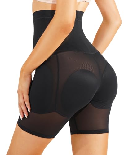 Irisnaya Damen Shapewear Control Panties Body Shaper Butt Lifter Padded Hip Enhancer Seamless Underwear Hi-Waist Short - Schwarz - Medium von Irisnaya