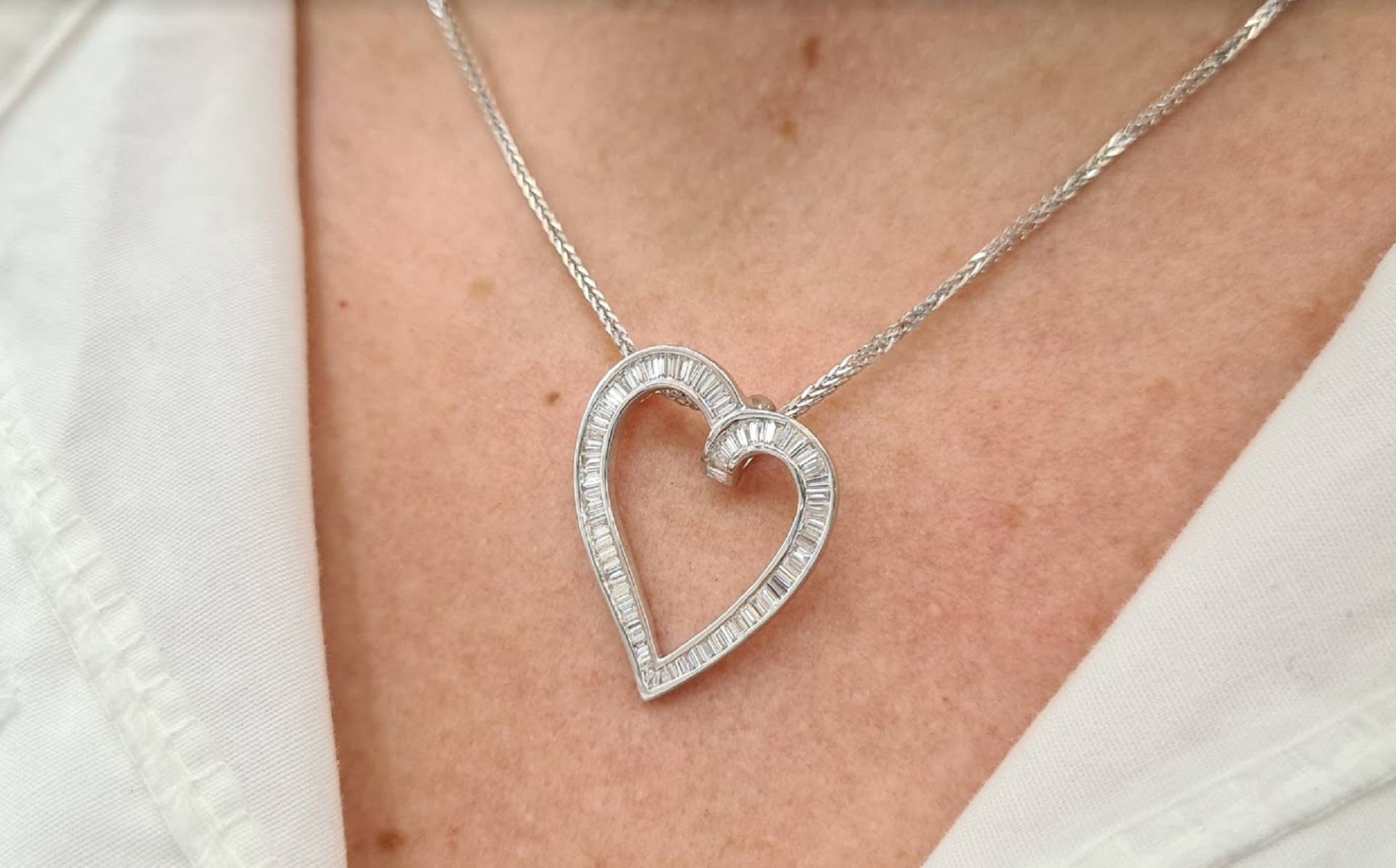 Herz Anhänger Mit Diamanten 750Er Weißgold Für Sie Muttertagsgeschenk Valentinstagsgeschenk Geburtstag Irmajewellerygr von IrmaJewelleryGR