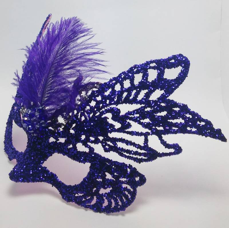 Lila Glimmer Maskerade Maske, Schmetterling Maske, Lila Feder Maske, Halbmaske, Fancy Maske Lila Glimmer Maskerade Maske, Schmetterling Maske, Lila Feder Maske, Halbmaske, Fancy Maske von IrmasMasks