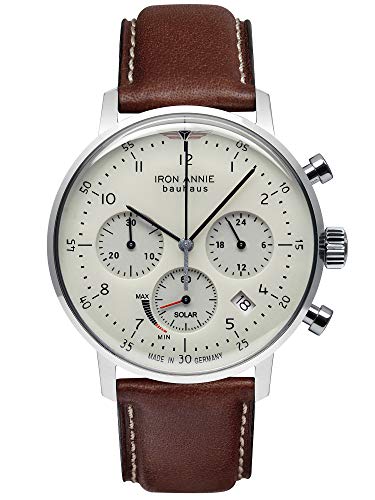 Iron Annie Bauhaus Herrenuhr Solar Chronograph mit Lederarmband 5086 von Iron Annie