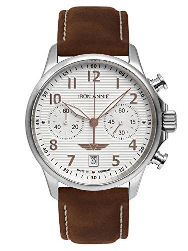 Iron Annie Herrenuhr mit Lederband Serie Wellblech Chronograph Datum 5876-4 von Iron Annie