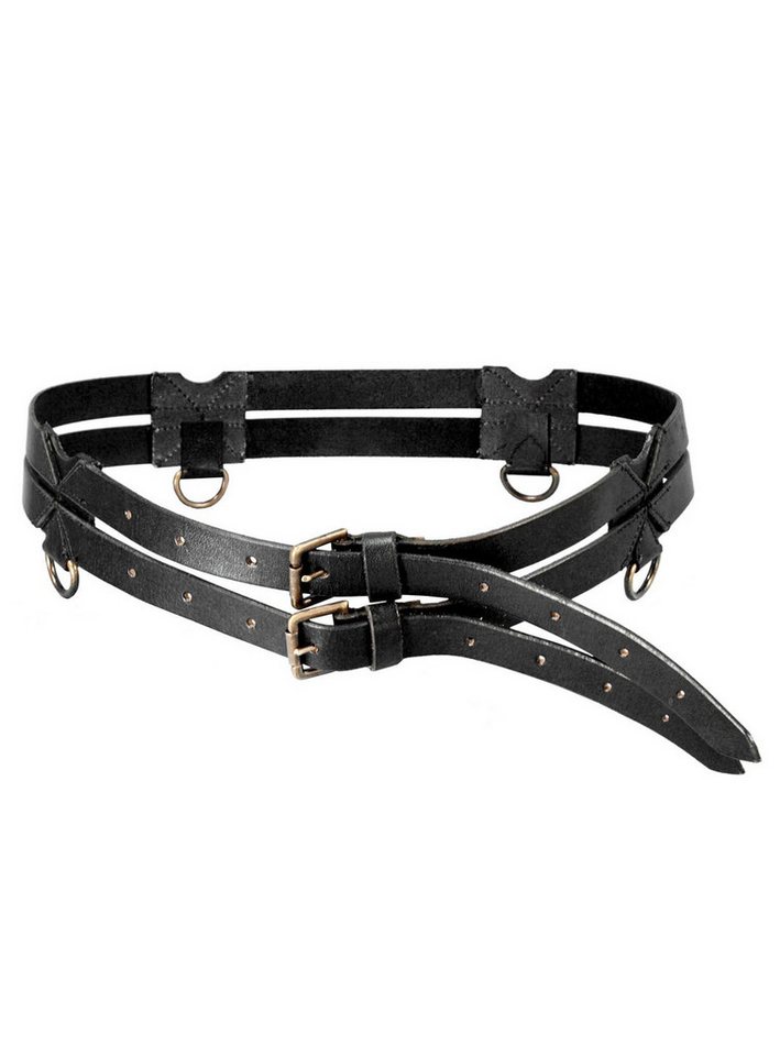 Iron Fortress Ledergürtel Doppelgürtel - Marius, schwarz Ein praktischer Mittelaltergürtel für eine Vielzahl an Fantasy Chara von Iron Fortress