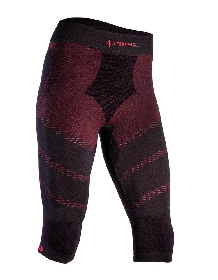 Iron-IC 3/4-Hose Leggings 3/4 Hose Performance unterwäsche schwarz/rot Damen von Iron-IC